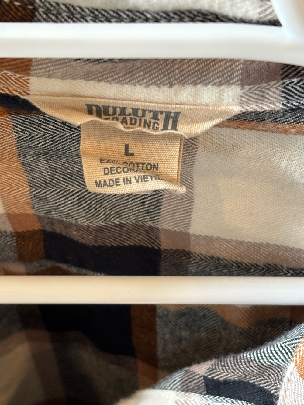 Women’s Duluth Trading Co Plaid Button-Down Shirt - Cream, Black & Brown - Picture 2 of 4